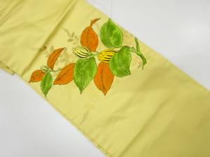 枝花模様織り出し　名古屋帯